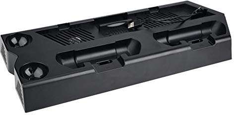Cryfokt Tragbare 3-in-1-Ladestation für Slim Pro VR, Schwarze Ladehalterung mit Hochgeschwindigkeitslüftern, Vertikale Speicherung von -Daten, Geeignet für, Slim, Pro