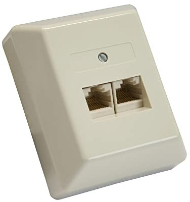 InLine 69988B ISDN Anschlussdose, 2x RJ45 Buchse, Aufputz, Schraubanschluss 2x 8-fach, 1 Stück