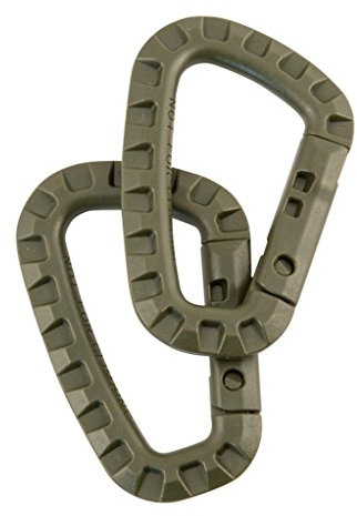 2 x Olive Green Tactical Carabiner Kombat Carabina Pair Military