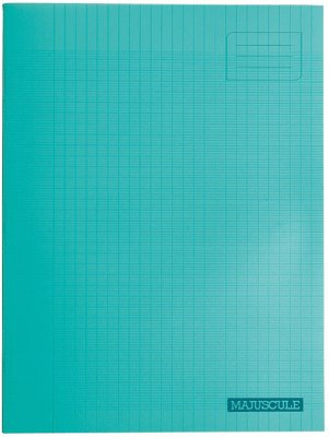 Majuscule-cahier – Bloc Notes – Grand carreaux papier – 24 x 32 cm – 96 pages – 90 g/m² – Vert avec couverture polypropylène