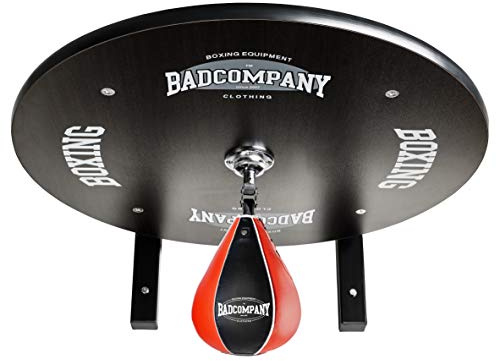 Supreme Speedball Plattform Set inkl. Drehkugellagerung schwarz und PU Boxbirne medium schwarz/rot - Boxapparat für die Wandmontage BCA-39