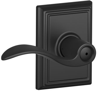 SCHLAGE F40 ACC 622 ADD Accent Türhebel mit Addison-Verkleidung Bett & Bad Sichtschutz Schloss, Mattes Schwarz, Privacy