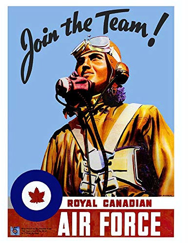 Wee Blue Coo War Wwii Canada Enlist Air Force Pilot Art Print Poster Wall Decor Kunstdruck Poster Wand-Dekor-12X16 Zoll