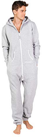 Moniz Herren Jumpsuit, Onesie, Overall (grau, M)