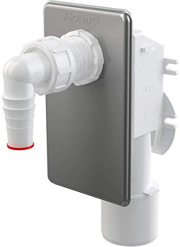 STAI Edelstahl Unterputz-Waschmaschinensiphon mit verchromter Nirosta-Abdeckplatte, 50 mm, Heavy Duty, für Waschmaschinen