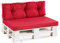 Gutekissen® Palettenkissen Palettenauflagen PPF (Rückenlehne 120x40 gesteppt, Rot)