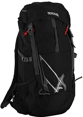 Regatta Kota Expedition Rucksack, Unisex, gepolstert, reflektierend Einheitsgröße Schwarz
