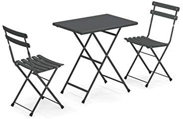 EMU Outdoor-Set Arc En Ciel Tisch 70 x 50 cm + 2 Stühle Gartenmöbel Bar