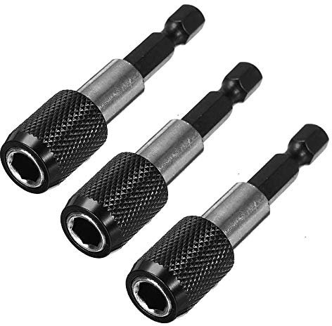 Bestgle 3 Packs 1/4 Inch Hex Shank Magnetic Extension Chuck Adapter Quick Release Bar Socket Screwdriver Bit Holder, 60mm
