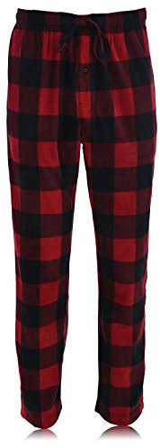 Hanes Men's Microfleece Plaid Sleep Pant, Red Buffalo, XXX-Large