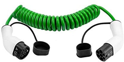 EV Extras Type 2 5 metre Coiled/Sprung EV Charging Cable 32A