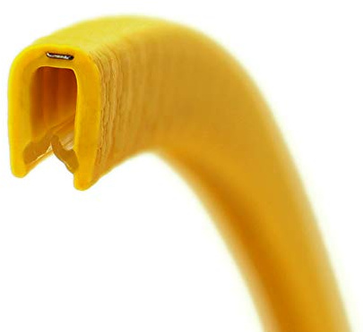 SMI-Kantenschutzprofil KS1-2ZG für 1-2mm PVC mit Stahleinlage Gelb selbstklemmend ohne Kleber - Kantenschutz, Kederprofil, Kantenprofil, Kantenschutzleiste für Autotüren, Bleche (1 m)