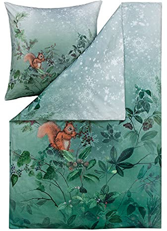 ESTELLA Kuschelflanell Bettwäsche Woodland Tanne