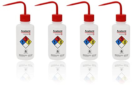 ULAB Sicherheits Waschflaschen, 4 Stück Laborflasche Waschflasche Squeeze Flasche Sprühflasche,LDPE-Material, Vol.500 ml, UWB1022