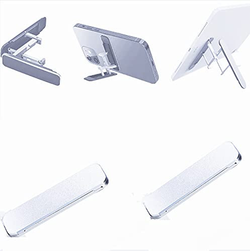 2pcs Phone Kickstand Ultra Thin Stick-On Adjustable Phone Stand, (Adjustable Angle and Vertical & Horizontal Stand) Universal Cell Phone Mount for IPhone Ipad Smartphone Tablets and more (silver)