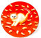 Assiette en porcelaine Chatons Bord doré SELETTI