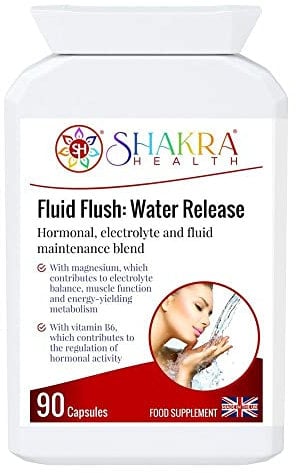 Fluid Flush: 90 Water Release Capsules. Swelling, Tenderness & Excess Water Retention. Plant Based Formula May Help Tackle Puffiness & Bloating Naturally | Shakra Health
