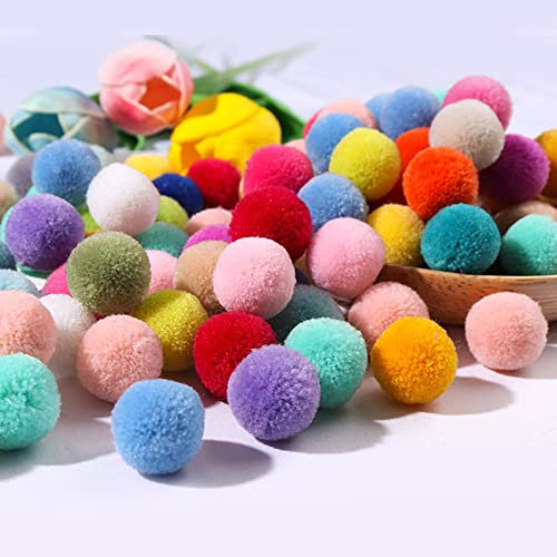 Duories Pompons zum Basteln,50 Stück 20mm Bunte Bommeln Bälle,Pom Poms für Kunsthandwerk,Pompons Bälle für Ostern,Weihnachten,Bunte Pompons für DIY Basteln Tischdekoration Geburtstagsdeko,Mischfarbe