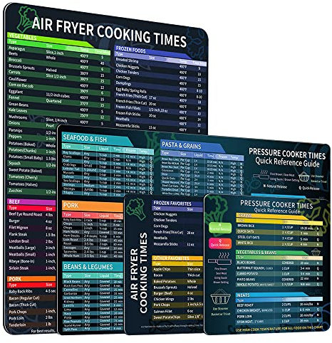 Air Fryer & Instant Pot Magnetic Cheat Sheet Set, Muulaii Air Fryer & Pressure Cooker Accessories Cook Times Chart, Instapot Accessories Quick Reference Guide, Healthy Handy Kitchen Recipe Cookbook
