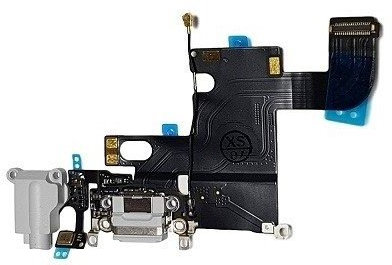 DHLK® Ladebuchse Dock Connector kompatibel mit iPhone 6 - Dock ConnectorFlex, Hellgrau (A1549, A1586, A1589)