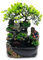Zimmerbrunnen Harz Steingarten Desktop Tischbrunnen Wasserspiel LED Beleuchtung Ornament Dekor 20x15x30cm
