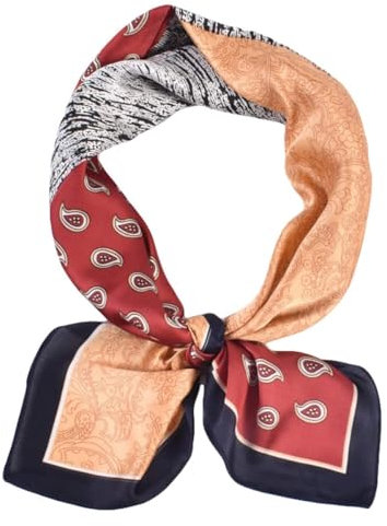 FAIRYGATE Damen Schal Frühling Halstuch Damen Seide Bandana Damen Seidentuch Quadrates Bedrucktes Halstuch Satin Seidenschal Kopftuch 70x70cm 92006