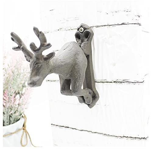 LXLA Türklopfer Hirsche Gusseisen Türklopfer Distressed-Stil, Haustür Ziehgriff Für Außen- / Innentüren, Scheunenschuppentüren, Einzugsgeschenk (Size : 10x5.8x11.9 cm)