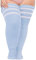 Moon Wood Damen Kniestrümpfe Extra Lange Overknees Strümpfe Thigh High Socken Soft Thermo Leg Warmers Plus Size, Babyblau und Weiß