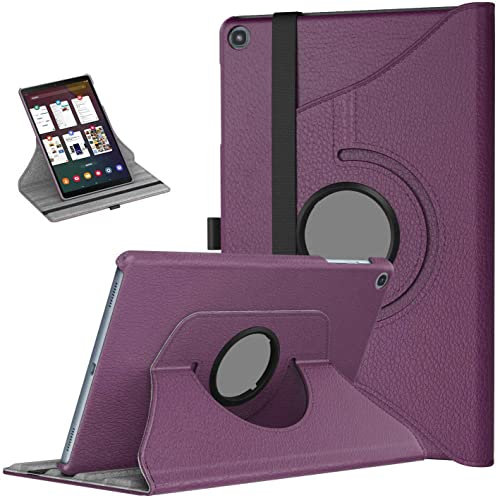360 Rotate Case for Samsung Galaxy Tab A7 10.4 (2020) T500 T505 Leather Stand Cover (Purple)