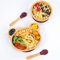 Vinsani Bamboo Panda Plate Bowl and Spoon Set for Baby Toddler Kids Children, Suction Plate, Stay-Put Non-Slip Base Design, Hypoallergenic, Food-Grade Silicone and BPA-Free Baby Feeding Set (Red)
