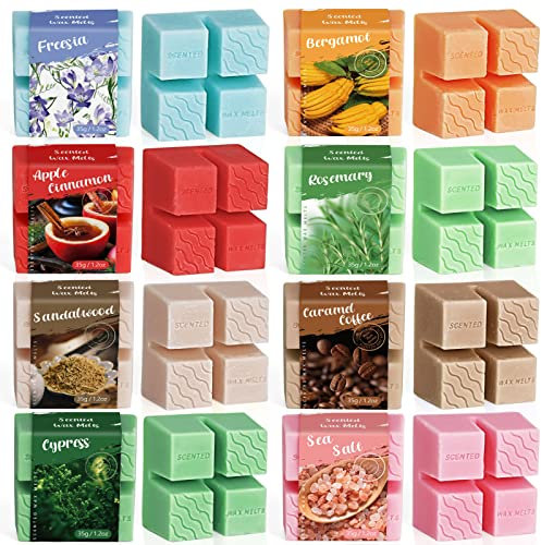 Duftwachs für Duftlampe, Wax Melts für Kerzen Wärmer, Vegan Wachsschmelzen von Sojawachs, Raumduft Geschenkset für Muttertag, Weihnachten, Geburtstag, Valentinstag, Entspannung, Meditation, 8 Düfte