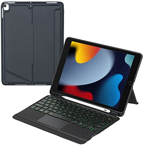 ZOMUN Funda para teclado con retroiluminación Bluetooth, para iPad Pro 10.5 / iPad Air 3 (10.5 pulgadas), retroiluminación y ratón táctil y funda protectora desmontable