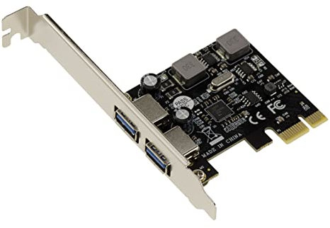 KALEA-INFORMATIQUE PCI Express USB 3.0 2 Ports Typ A Controller-Karte mit automatischer Stromversorgung über den PCIe-Anschluss und NEC D720202 Chipsatz.