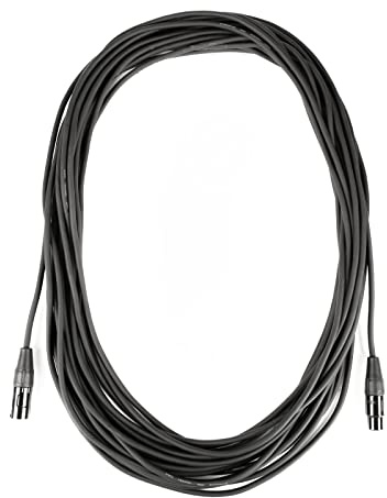 LightmaXX DMX 3-Pol 'Ultra' Kabel, 20m, Schwarz, Flexibles, Strapazierfähiges DMX512/AES/EBU, REAN Y-Serie Stecker