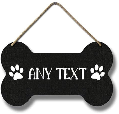 Horienteeon Ymaotrade Personalisiertes Hundeknochen-Schild, individuelles Hundehaus-Holzschild, Knochenform-Schild, Haustierschild für Hundezimmer, Zuhause, Bauernhaus-Dekoration, 21,1 x 12,2 cm