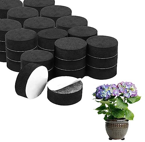 Toothbace Unsichtbare Blumentopf Füße, 48 Stück Schwarze Füße für Blumenkübel, rutschfeste Blumentopf Selbstklebenden Pflanzentopf Füße, Garden Unsichtbare Topffüße für Zimmer und Freilandpflanzen