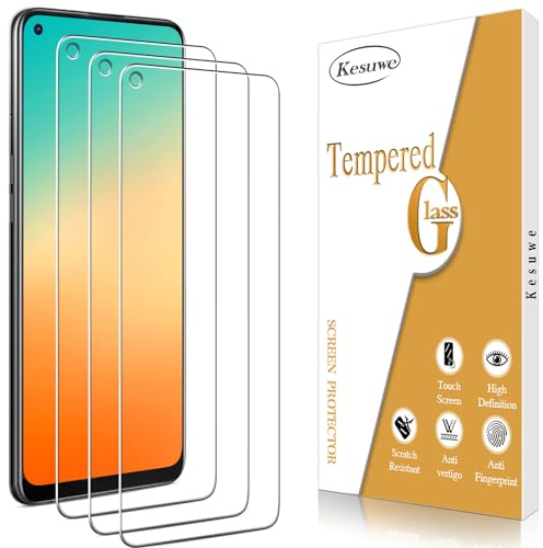Kesuwe 3 Pièces Verre Trempé pour OPPO A74 4G / A94 5G, Anti Rayures | Dureté 9H Film Protection écran, Haut Définition, sans Bulles, Installation Facile