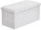 Home Republic Storage Ottoman, Padded Foldable Bench, Chest with Lid, Perfect for Bedroom, Hallway, Living Room (76x38cms, Boucle White)
