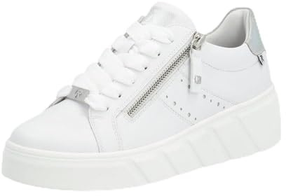 Rieker Women's Hagen Evo Zip Irredes Flat Lac Shoes (White Silver, UK 6)