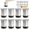 Toolzia 8Pcs Furniture Legs, 3.15/8cm Adjustable Furniture Support Feet,Adjustable Height Replacement Support Feet Legs for Sofa Table Chair Desk Kitchen Cupboard Cabinets Legs Feet (Silver)