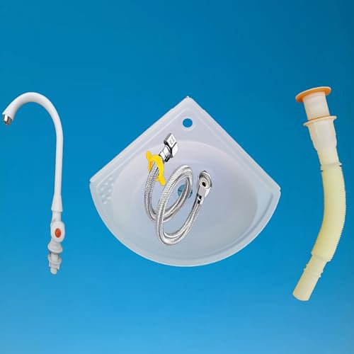 ZDMZR Lavandino in Plastica for Montaggio a Parete Piccolo, Mini Lavabo, Lavatoio Lavapanni Monoblocco in Resina PP per Esterno, Lavabo for Camper (Color : D)