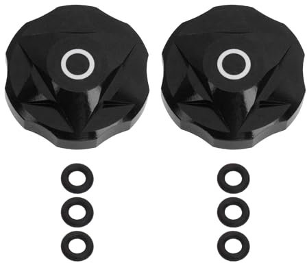 EMSea 2PCS Bicycle Front Fork Cap Shock Gas Cover Bike Suspension Cover Aluminum Alloy Cap Shoulder Protector Parts for Mountain Bicycle Road Bike, Black