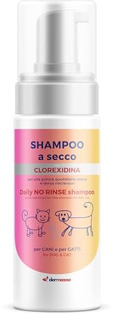 Dermazoo Trockenshampoo für Hunde und Katzen mit Chlorhexidin ohne Ausspülen, 190 ml, Mousse Katzen für schnelle und vollständige Anwendung, Shampoo für Hunde und Katzen, geruchshampoo