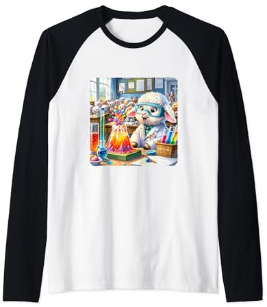 Osterlamm schafft bunten Vulkan Experiment. Brille Raglan