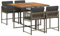 vidaXL Garten Essgruppe 5-TLG., Gartenmöbel Set Tisch mit 4 Stühle, Gartengarnitur mit Kissen, Sitzgruppe Essgarnitur Terrasse, Grau Poly Rattan