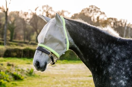 Amigo Fly Mask, Cob, Silver/Lime