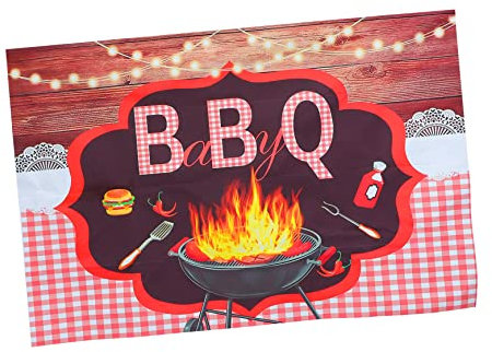 KITANDOVE Panno di fondo per barbecue bandiera del barbecue forniture per feste barbecue stoffa per tappezzeria Decorazione festa barbecue arredamento panno decorativo panno appeso a tema