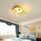 LED Kinder Deckenleuchte Dimmbar Kreativ Babyzimmer Kinderzimmer Gelb Bienen Lampe Deckenlampe Modern Cartoon Design mit Fernbedienung Deckenbeleuchtung für Junge/Mädchen Schlafzimmer Spielzimmer 57cm