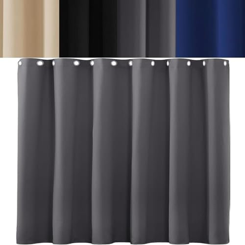 AMZYU Lärmschutzvorhang 1 Stück, 85 x 245 cm Modern Und Langlebig, Lärmschutz Gardinen Verdunkelungsvorhang, Raumteiler Waschbar Größe Und Farbe Wählbar, Dunkelgrau