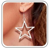 Aneneiceera Vintage Hohlen Stern Tropfen Ohrringe Silber Umriss Stern Ohrringe Übertrieben Stern Baumeln Ohrringe Minimalistische Ohrringe Für Frauen